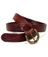 Northern Reflections Tooled Leather Belt-Brown-Brass Buckle-Canada-XL-35 - $20.00
