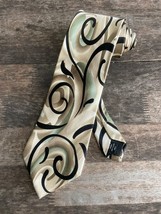 Vintage Jerry Garcia Necktie Untitled Hunter Green Beige Khaki Black Neck Tie - £15.72 GBP