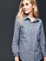 Gap Fitted boyfriend chambray shirt, size XL, NWT - £35.24 GBP