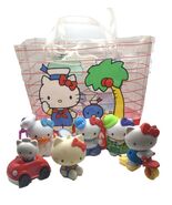 Hello Kitty Bag &amp; 3&quot; Figures &amp; Hello Kitty Car Lot of 7 - 2000&#39;s - $22.95
