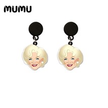 2021 New The Golden Girls Drop Earring Funny Acrylic Earrings Resin Epoxy Handma - £6.77 GBP