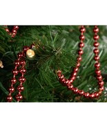 Holiday Time 24Ft Shiny round red beaded Christmas Tree garland matching... - $348.87 MXN
