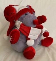 Vintage Dan Dee Dandee Gray Holiday Mouse Plush Stocking Red Cap Scarf Mittens - £11.98 GBP