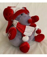 Vintage Dan Dee Dandee Gray Holiday Mouse Plush Stocking Red Cap Scarf M... - $14.99