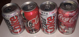 Coca-Cola, Diet Coke 1996-1997 Set Of 3 Vintage Cans &amp; 1 Holiday 2006 Santa - $11.30