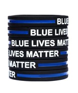 10 Blue Lives Matter Thin Blue Line Silicone Wristbands - $22.69 CAD