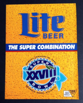 1994 Miller Lite Beer Brewing Super Bowl XXVIII Football Magazine Cut Print Ad - $9.99