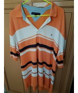 Vintage Tommy Hilfiger Men&#39;s Orange/Navy Polo Shirt, Size XXL - $22.00