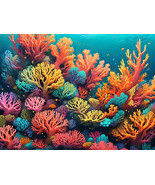 Colorful Rainbow Corals Coral Reef Seascape Underwater Branches Poster P... - $26.99