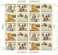 National Postal Museum Sheet of Twenty 29 Cent Postage Stamps Scott 2279-82 - £9.55 GBP