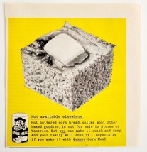 1953 Quaker Oats Corn Meal Advertisement Bread Baking Foods Snacks DWLL5 - $373.45 MXN