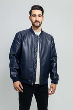 Men&#39;s Traditional Vegan Faux Leather Jacket Whet Blu Justin - $129.99