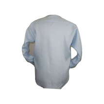 Mens 100% Linen Summer Shirt J.Valintin Turkey-Usa High Collar OBR78-09 Blue image 7