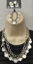 Premier Designs White Linen Necklace, Bracelet &amp; Earrings - £45.42 GBP