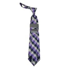 Men's Michael Kors Tie Classic Woven Silky Feel #MK-1 Lavender Checker image 3