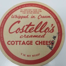 Costello&#39;s Creamed Cottage Cheese Package Top Red Cardboard Vintage  - £12.06 GBP