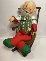 Annalee Doll 16" Santa Pipe Wood Rocking Chair 1967 Made in the USA - $82.24
