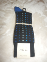 New Mens Clarks Black &amp; Blue Polka Dot Socks One Size Reinforced Toe &amp; Heel - £11.85 GBP