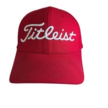 Titleist M/L Red Golf Cap A-Flex Fitted Mesh Polyester Hat White Logo - $14.95