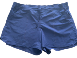 Lands&#39; End Sport Women&#39;s Blue Drawstring Shorts Size 24W - $346.60 MXN