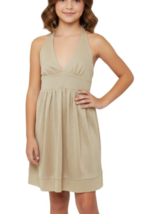 HOLLYWORLD Girl A-Line Gold Glitter Tie-Up Lined V-Neck Dress(10)Made in... - $24.74