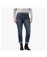 Signature by Levi Strauss Jeans Womens 6 Mid Rise Slim Fit Boyfriend Cuffed - $17.05