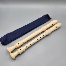 Recorder Lot Key of B G Aulos 302A Japan w/ Cleaner &amp; Pouch Musical Instrument - £19.05 GBP