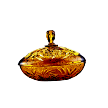 Amber Glass Triangle Candy Dish - £18.63 GBP