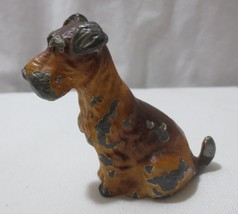 Vtg Small Cast Metal  Sitting Puppy Dog Terrier? Schnauzer? Figurine Pap... - £13.68 GBP