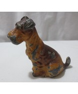 Vtg Small Cast Metal  Sitting Puppy Dog Terrier? Schnauzer? Figurine Pap... - £13.86 GBP