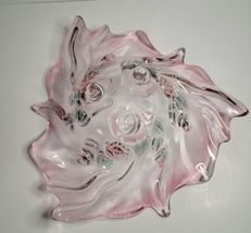 Mikasa Bella Rosa Pink Glass Crystal 13" Handkerchief Bowl image 5