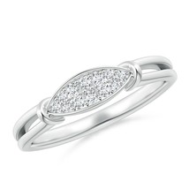 Angara Lab-Grown 0.15 Ct Pave-Set Diamond Marquise Wedding Ring in Silver - £237.33 GBP