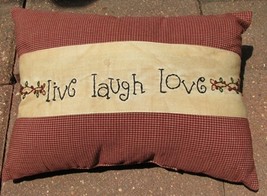 01-2940 Love Live Laugh Primitive Pillow - £11.95 GBP