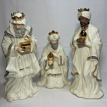 BonTon Jade Porcelain 3 Wise Men Nativity Set with Gold Accents - £42.02 GBP