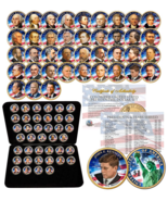 39 COIN Complete Set  PRESIDENTIAL $1 US DOLLAR FULLY COLORIZED 2-SIDED ... - £224.24 GBP