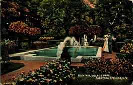 Village Park Fountain Saratoga Springs New York NY UNP Unused DB Postcard C13 - £2.83 GBP