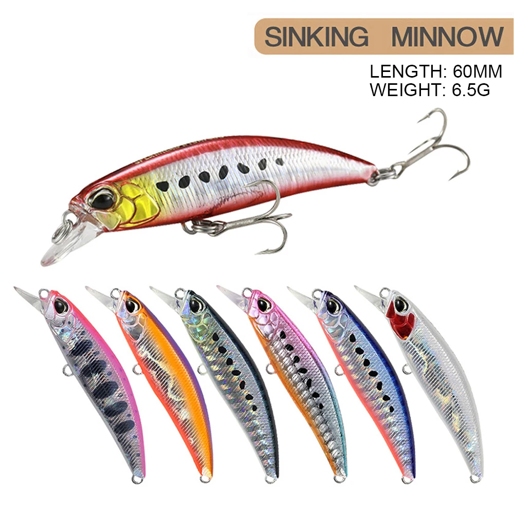 Sporting 6cm 6.5g Fishing Lure Minnow Wobbler 60S Sinking Jerkbait Swimbait Arti - £23.90 GBP