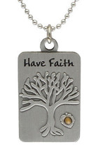 Mustard Seed Tree of Life Dog Tag Christian Necklace Pendant by Sterling... - $10.81