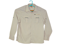 Merrell Mens Fishing Vented Khaki Opti-Wick Long Sleeve Button-Up Shirt Size XL - £23.39 GBP