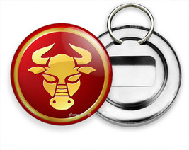 Taurus Zodiac Horoscope Lucky Astrology Sign Hd Beer Soda Bottle Opener Keychain - £11.99 GBP