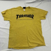 Gildan Unisex T-Shirt Yellow Thrasher Skateboard Magazine Print Medium - £9.46 GBP
