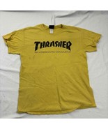 Gildan Unisex T-Shirt Yellow Thrasher Skateboard Magazine Print Medium - £9.34 GBP