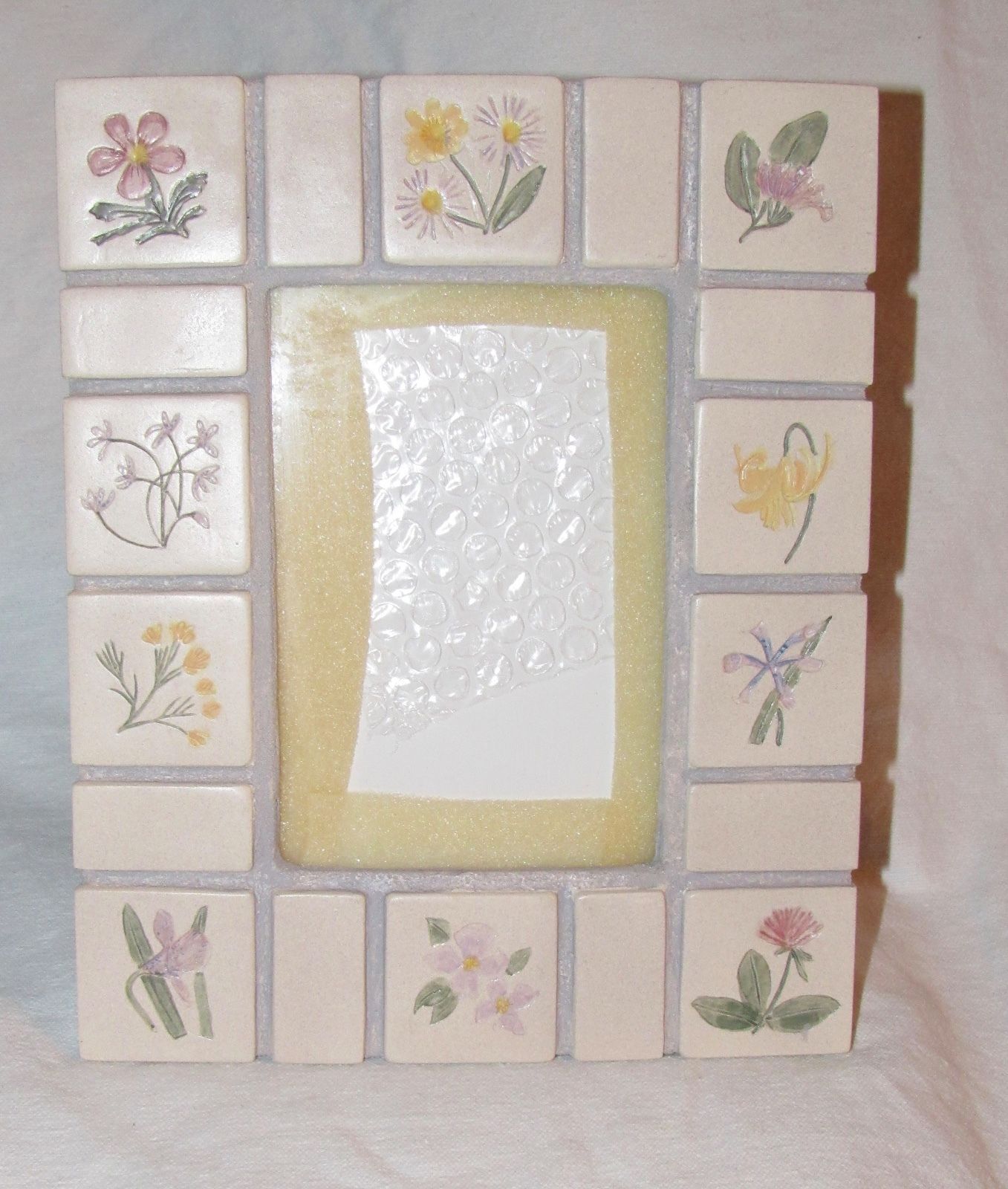 Malden Ceramic Frame with Handprinted Flowers - $15.99