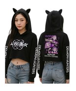 K-Pop Demon Hunters Cat-Ears Crop Hoodie – Girls Long Sleeve Sweatshirt,... - $547.78 MXN