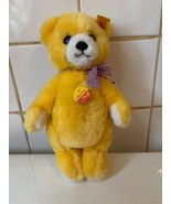 8” Steiff “Happy Petsy” Plush Teddy Bear W/ Chest &amp; Ear Tags Yellow - $39.59