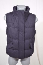 Women&#39;s Gap XL Navy Blue Wool Blend Puffer Down Zip Front Snap Cover Vest - £19.65 GBP
