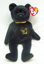 Ty Beanie Babies 1999 The End Black Teddy Bear 9&quot; Bean Bag Animal Toy New Errors - £194.21 GBP