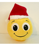 Gemmy Christmas Emoji Plush 7&quot; With Santa Hat Dances Sings Jingle Bells ... - $29.20