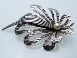 Vintage Sterling Silver 925 Pin Brooch Floral Spray 2 inches - $23.73