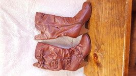 Bamboo Venus 90D Boots-Womans Shoe Size 6.5-Brown-Buckle-Faux Leather-3.... - $33.65